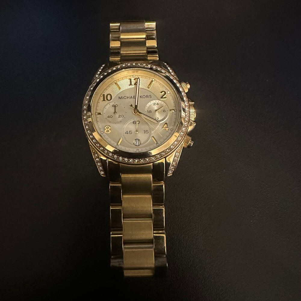 ✨ Michael Kors Gold Chronograph Watch MK-5166 ✨ - New Battery
